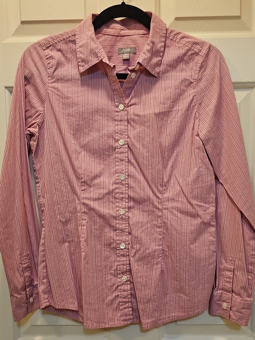 J. Jill Women's Size XS Pink Striped Cotton Dress Shirt